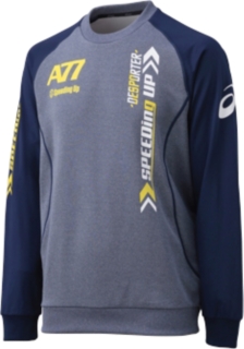 【ASICS/アシックス】 A77 クルーネックスウェットシャツ ダークネイビー杢xネイビーブルー ユニセックス アシックス